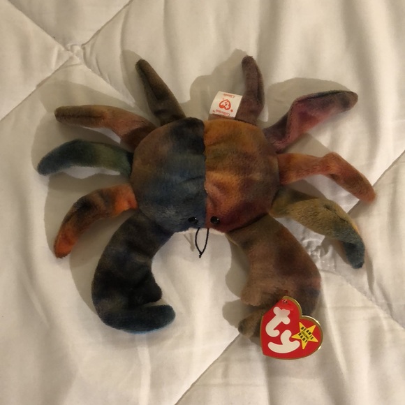 “Claude” TY Beanie Baby, Tie Dyed Crab, Vintage Collectible 1996 - Picture 3 of 12